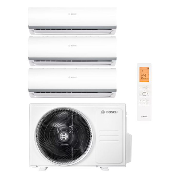 Aparat de aer conditionat multi-split Bosch Seria 2000, 2 x 9000 + 12000 BTU, unitate externa 27000 BTU, Clasa A++/A+