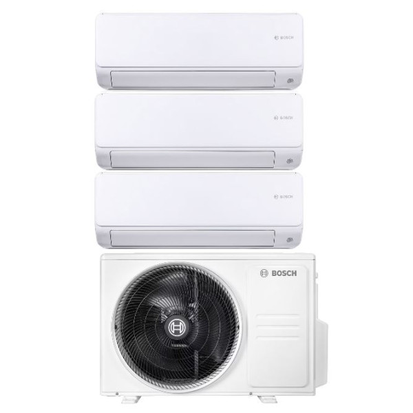 Aparat de aer conditionat multi-split Bosch Seria 6000i, 2 x 9000 + 12000 BTU, unitate externa 27000 BTU, Clasa A++/A+, Wi-Fi Ready