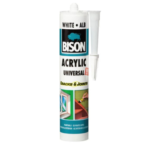 Silicon acrylic Bison, 300 ml, Alb