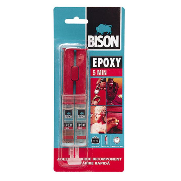 Adeziv rapid bicomponent Bison Epoxy 5minute, 2x12ml, blister